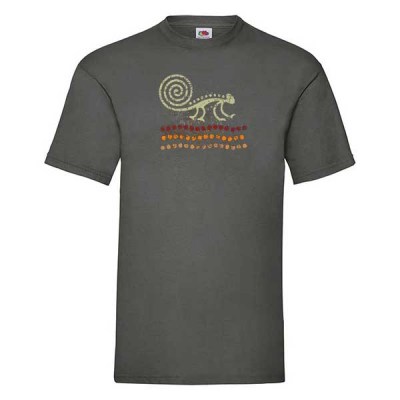 ΓΚΡΙ ΣΚΟΥΡΟ t-shirt FRUIT OF THE LOOM με στάμπα A402